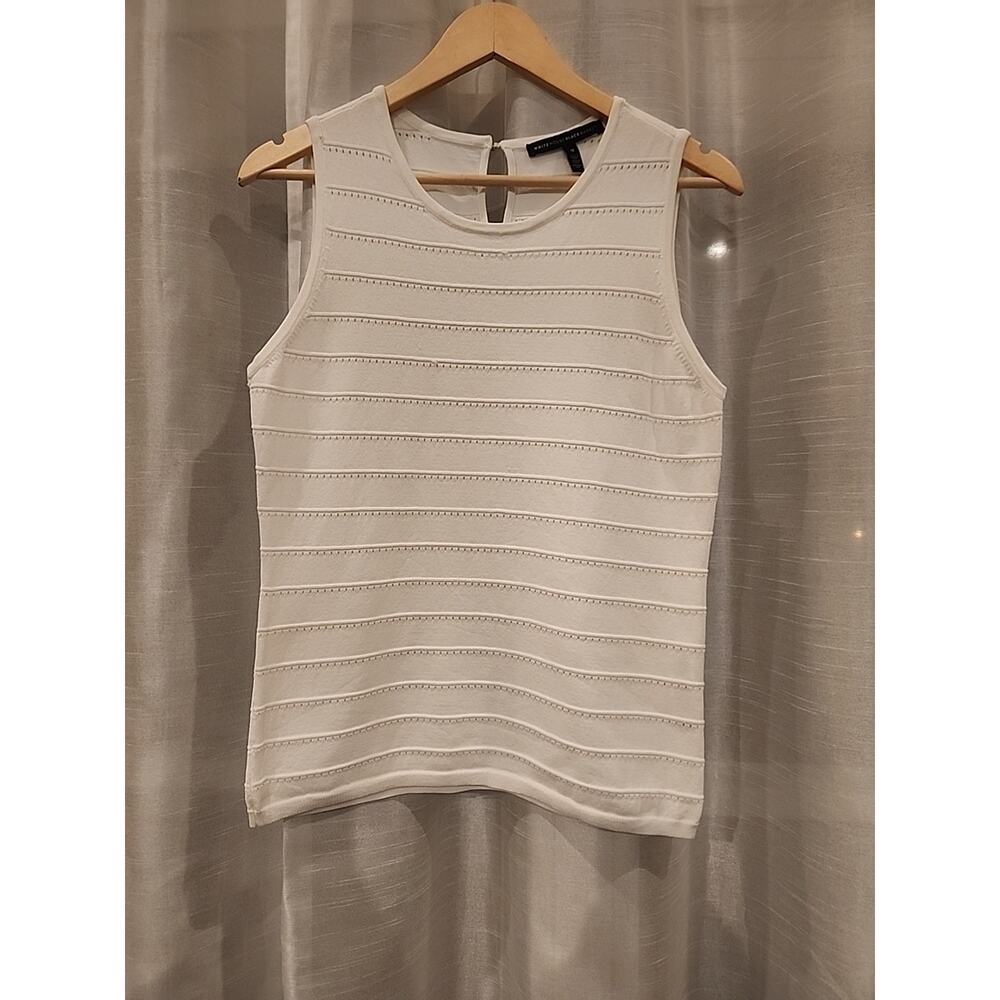 NWOT White House Black Market White Sleevelss Ribbed‎ Sweater Size Medium